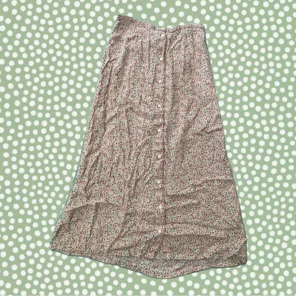 Vintage ditzy floral 90s maxi skirt button down